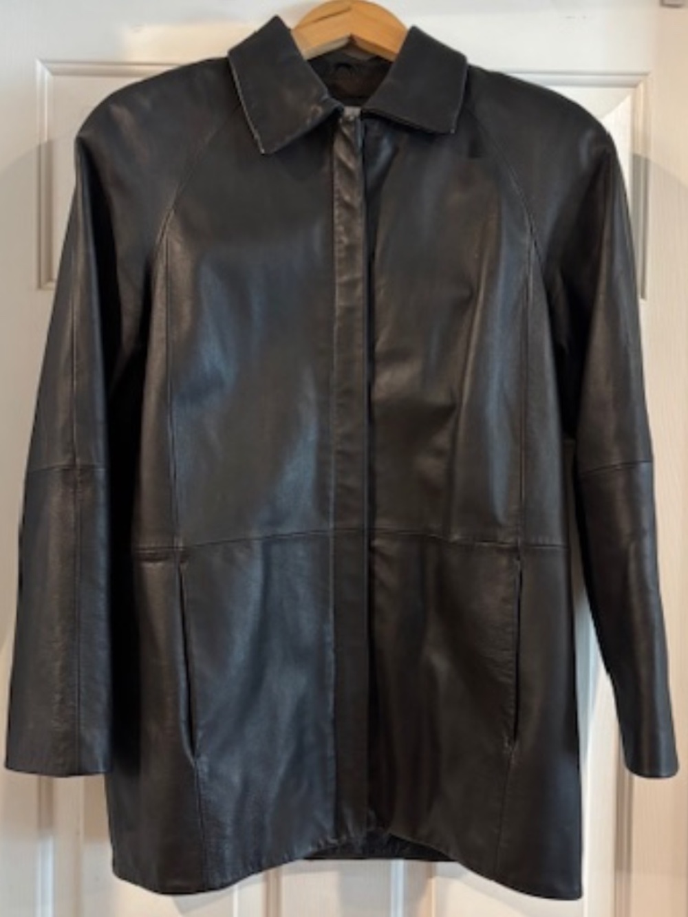 Worthington Mens Lambskin black leather Jacket-S